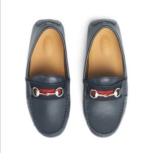 Authentic Gucci Kids Children's leather driver with Web size 25